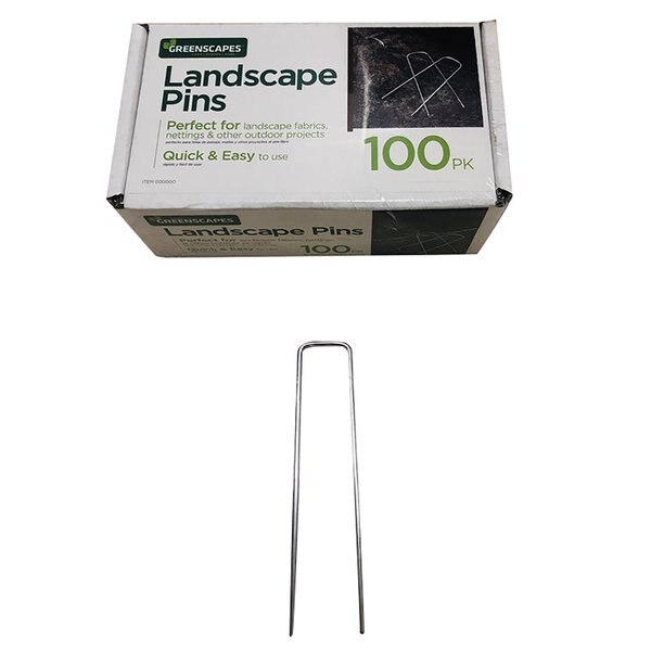 1 in. W X 4-1/2 in. L Fabric Garden Staples , 100PK, Greenscapes, Mfr#: 85430